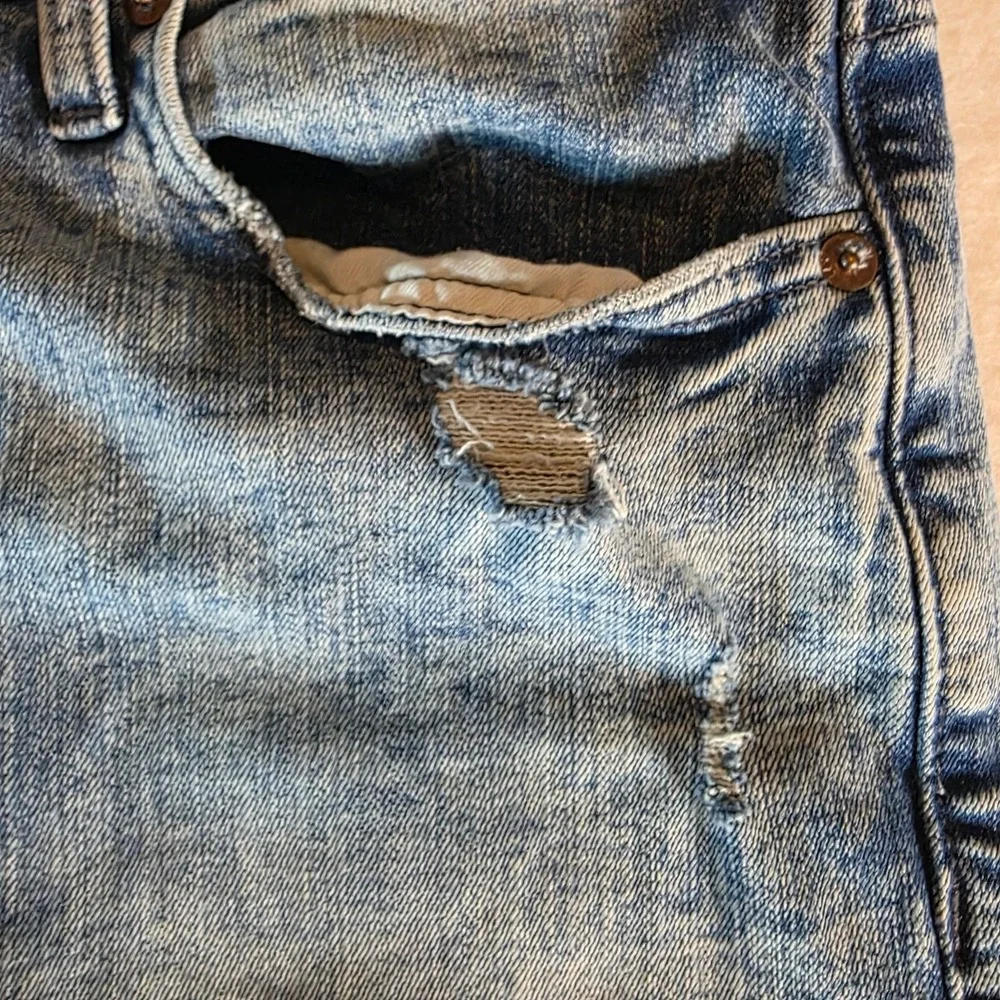 American Eagle Slim Taper Flex Distressed Jeans Mens 29x30 Blue Acid Wash Denim